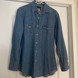 Mens wrangler pear snap long sleeve